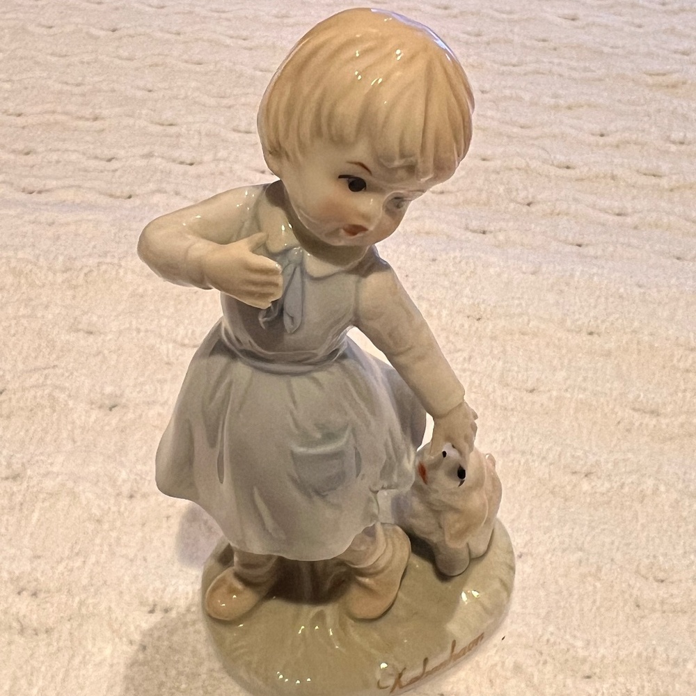 Vintage Kobenhavn Girl with Dog Figurine